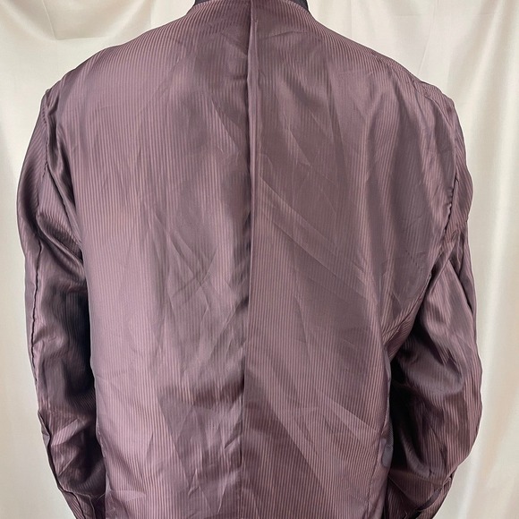 Vintage Mens Burgundy Suit (44L) FALCONE Notch Lapel Single Cuffed 80s Gangster - Picture 10 of 12